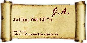 Juliny Adrián névjegykártya